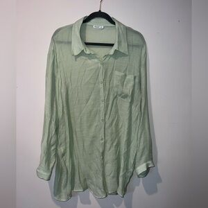 XXL Green Casual Button-Down or Swim Coverup Breezy Lane